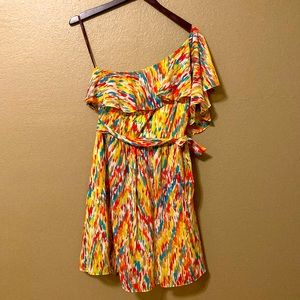 Laundry by Design One Shoulder Ikat Pattern Dress